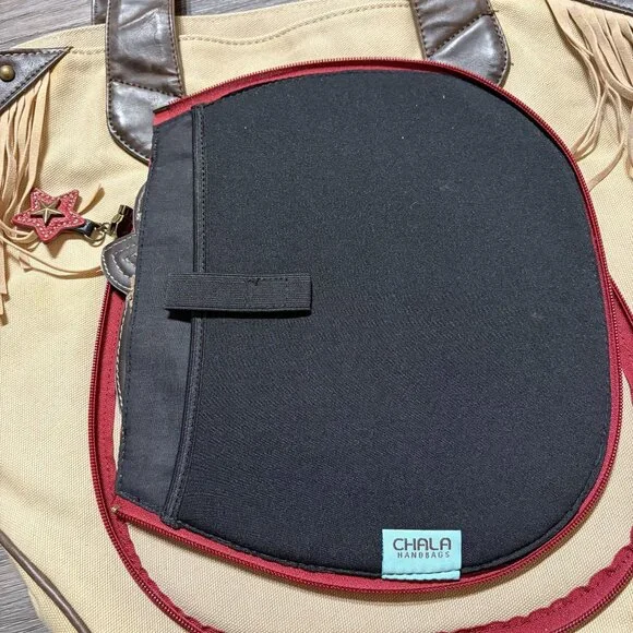 Chala Horse Everyday Zip Tote Shoulder Bag Fringe Large Travel School Work - Picture 6 of 15